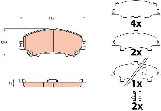 Brake pads front, Top Quality GDB3648 - image 2