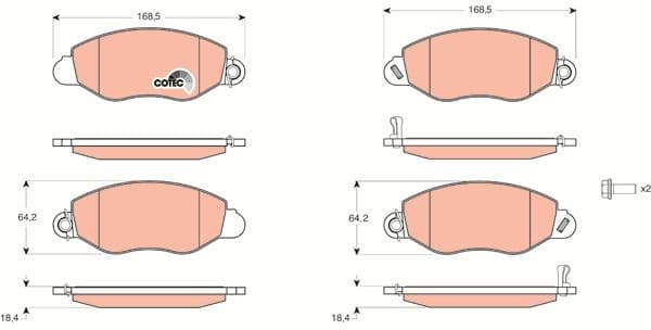 Brake pads front, Top Quality GDB1461 - image 3