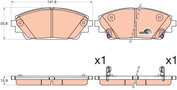 Brake Pad Set, disc brake COTEC GDB3592 - image 3