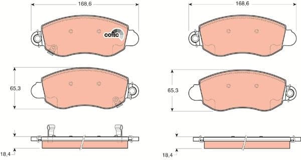 Brake Pad Set, disc brake COTEC GDB1424 - image 3