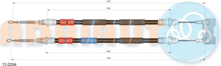 Cable Pull, parking brake 13.0294