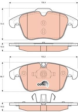 Brake pads front, Top Quality GDB1705 - image 3