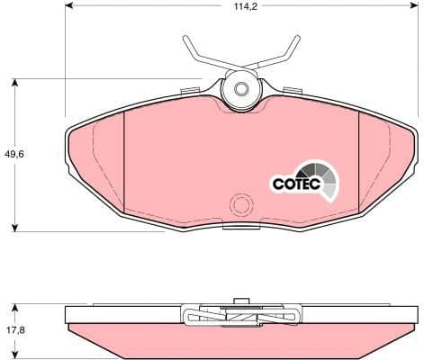 Brake Pad Set, disc brake COTEC GDB1398 - image 3