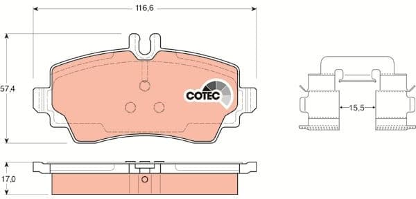 Brake Pad Set, disc brake COTEC GDB1292 - image 4