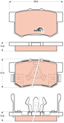 Brake Pad Set, disc brake COTEC GDB3438 - image 3