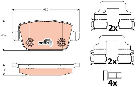 Brake pads rear, Top Quality GDB1732 - image 3