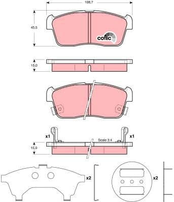 Brake Pad Set, disc brake COTEC GDB3236 - image 3