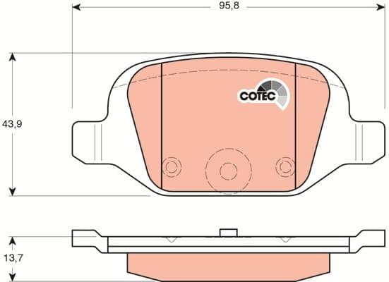 Brake Pad Set, disc brake COTEC GDB1384 - image 3