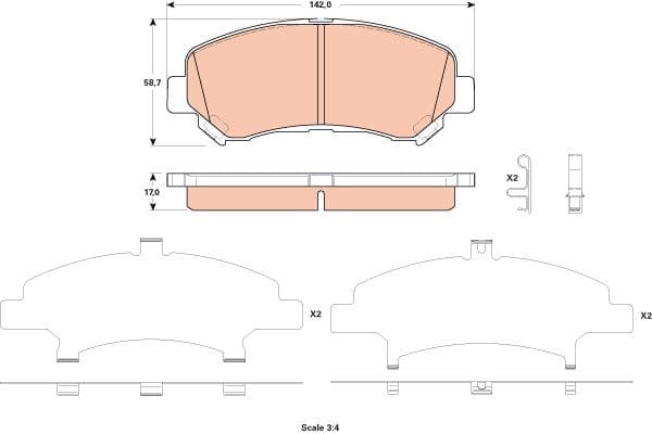 Brake Pad Set, disc brake GDB3521 - image 2