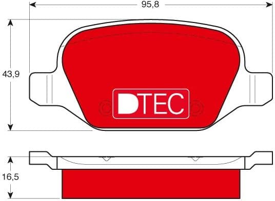 Brake Pad Set, disc brake DTEC COTEC GDB1396DTE - image 2