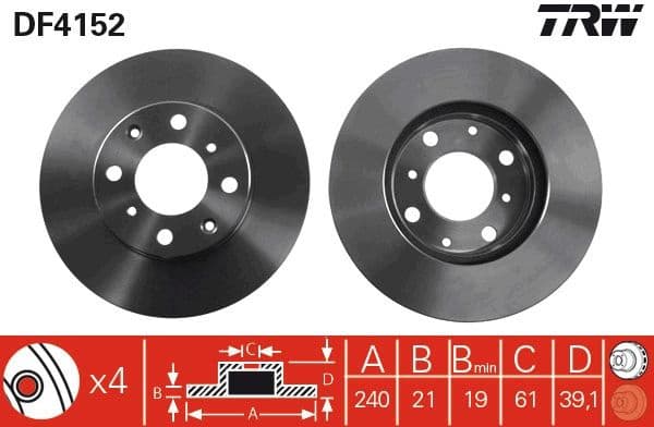 Brake Disc DF4152 - image 3