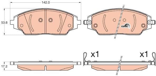 Brake Pad Set, disc brake COTEC GDB3579 - image 2