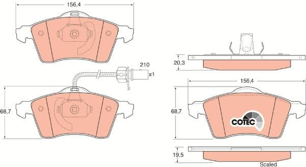 Brake Pad Set, disc brake COTEC GDB1391 - image 3