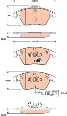 Brake Pad Set, disc brake COTEC GDB1807 - image 3