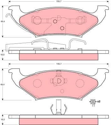 Brake Pad Set, disc brake GDB4045 - image 3