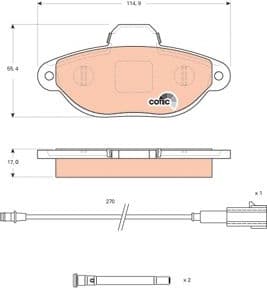 Brake Pad Set, disc brake COTEC GDB1745 - image 3