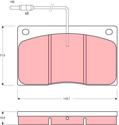 Brake Pad Set, disc brake GDB443 - image 2