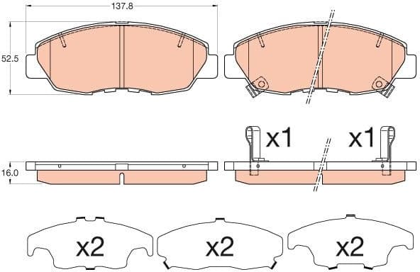 Brake Pad Set, disc brake GDB3609 - image 3