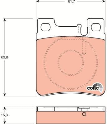 Brake Pad Set, disc brake COTEC GDB1123 - image 3