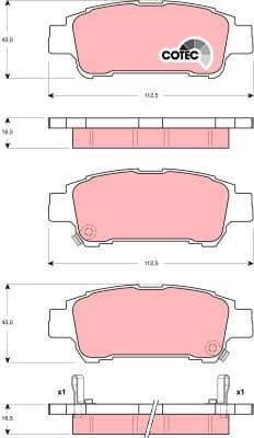 Brake Pad Set, disc brake COTEC GDB3249 - image 3