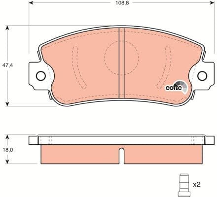 Brake Pad Set, disc brake COTEC GDB297 - image 3