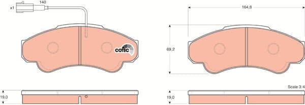 Brake Pad Set, disc brake COTEC GDB1518 - image 4