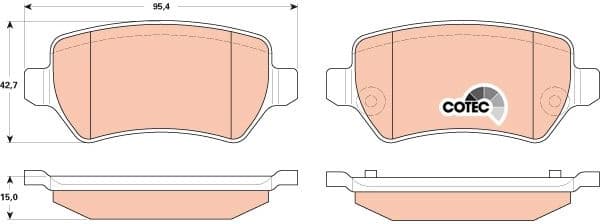 Brake Pad Set, disc brake COTEC GDB1831 - image 3