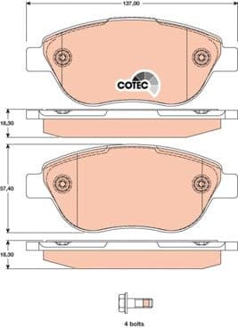 Brake Pad Set, disc brake COTEC GDB1750 - image 3