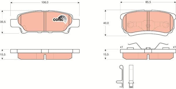 Brake Pad Set, disc brake COTEC GDB3341 - image 3