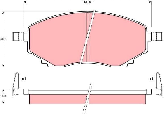 Brake Pad Set, disc brake GDB1177 - image 2