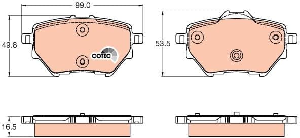 Brake pads rear, Top Quality GDB2036 - image 3