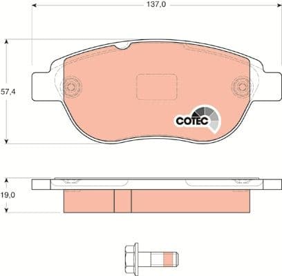 Brake Pad Set, disc brake COTEC GDB1624 - image 4