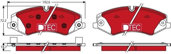 Brake Pad Set, disc brake DTEC COTEC GDB1898DTE - image 2