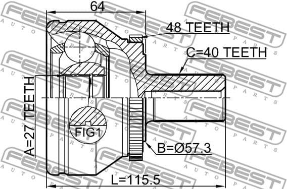 Joint Kit, drive shaft 2710-XC90WDA48 - image 2