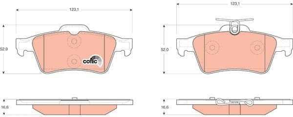 Brake pads rear, Top Quality GDB1621 - image 3