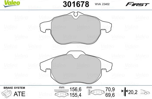 Brake Pad Set, disc brake ESSENTIAL 301678