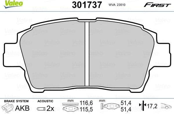 Brake Pad Set, disc brake ESSENTIAL 301737