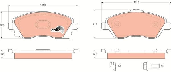Brake Pad Set, disc brake COTEC GDB1570 - image 4