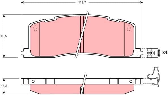 Brake Pad Set, disc brake GDB1138 - image 2