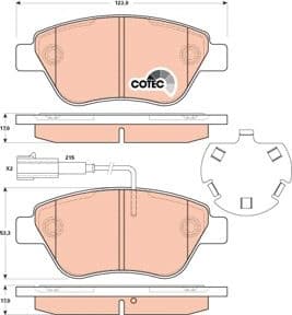 Brake Pad Set, disc brake COTEC GDB1891 - image 3