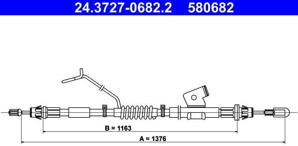 Cable Pull, parking brake 24.3727-0682.2