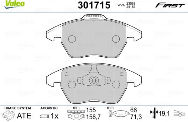 Brake Pad Set, disc brake ESSENTIAL 301715