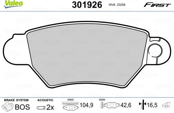 Brake Pad Set, disc brake ESSENTIAL 301926