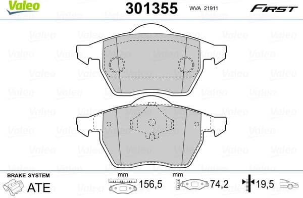 Brake Pad Set, disc brake ESSENTIAL 301355