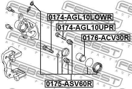 Guide Bolt, brake caliper 0174-AGL10UPR - image 2