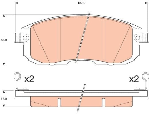 Brake Pad Set, disc brake GDB3616 - image 2