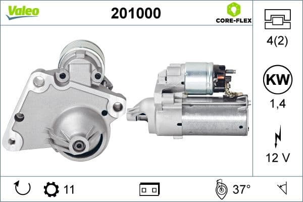 Starter VALEO CORE-FLEX 201000