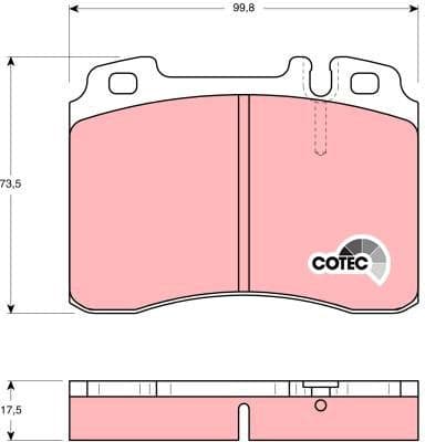 Brake Pad Set, disc brake COTEC GDB962 - image 3