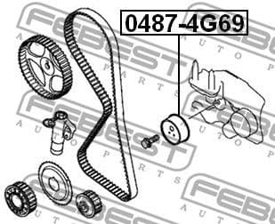 Tensioner Pulley, timing belt 0487-4G69 - image 2
