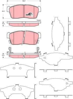 Brake Pad Set, disc brake COTEC GDB3359 - image 3